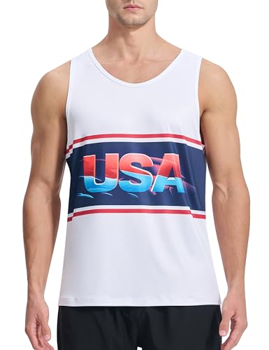 EZRUN Men's Quick Dry Workout Tank Top UPF 50+ Sweat-Wicking Gym Shirt