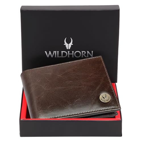 WildHorn Leather Wallet for Men, New Crunch Brown, Classic2