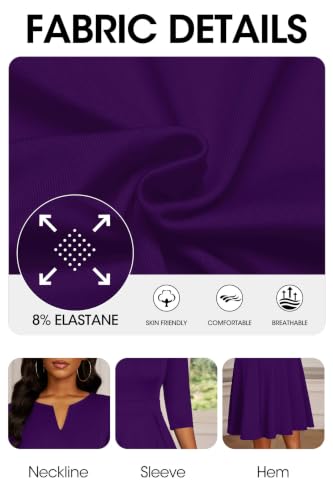 Image of Nmoder Midi Church Dress for Women A-Line Casual Work Dress