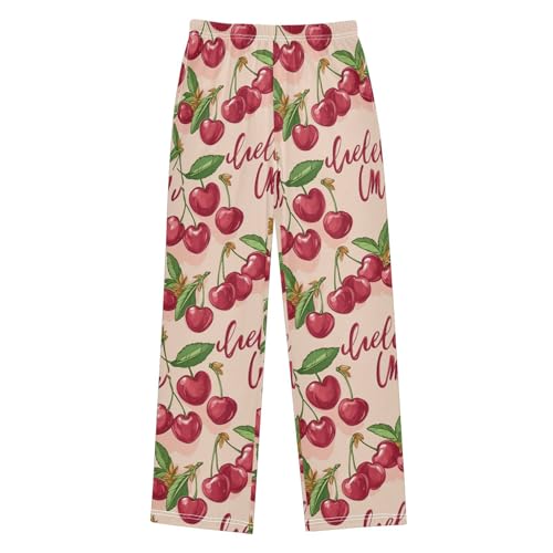 Pajama Bottoms, Pajamas Long Pant Cartoon Cherry Lounge Wear Casual Sleep Pants Soft Pjs Sleepwear