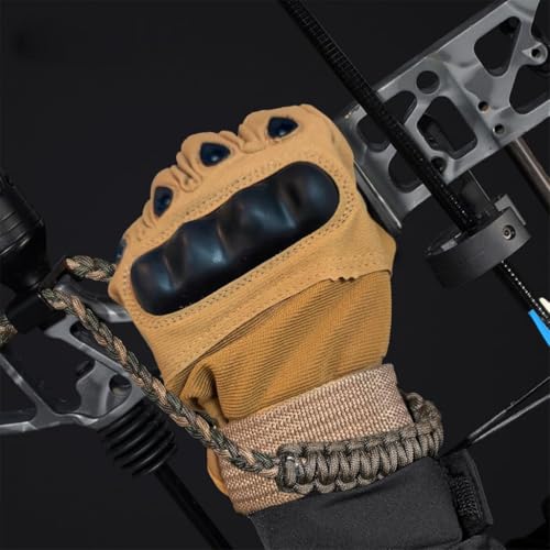 Image of Tactical Riding Gloves for Motorcycle & Bike | Full Finger Protective Sports Gloves for Biking, Shooting, Hiking, Camping & Outdoor Adventure (Khakhi, XL)