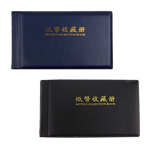 2X 30 páginas 60 bolsos Coleção de notas de banco Livro de Álbum de pasta para Moedas de Dinheiro