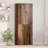 Traylux Credenza in legno anticato, 70 x 33,5 x 180 cm, con 5 ripiani, moderna credenza per soggiorno, sala da pranzo, armadietto multiuso versatile con ante e scomparti