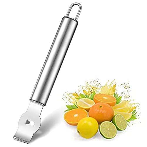 Zitronenschäler, Edelstahlgriff Zitronenscheibe für Gin-Cocktails, Melon Baller Zitrusschäler Profi Zitronenschäler Stift mit Canelle, Limetten Orangen Cocktailschäler Cover