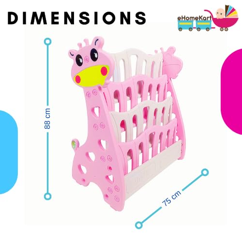 eHomeKart Plastic Bookshelf And Organizer For Kids - Multi-Purpose Shelves For Books Storage - Book Shelf Cabinet - Perfect For Home, Play Schools & Kindergarten - Portable And Lightweight (Pink) 2