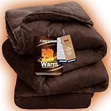 Colorsroom 掛け布団 シングル 羽毛より暖かい シンサレート 吸湿発熱綿入り 4層構造 超極細フランネル 冬用 あったか 2.1kg 毛布の代わり 洗える 軽量 抗菌防臭防ダニ ふわふわ 掛け心地よい 掛けふとん 約150×210cm 無地ブラウン