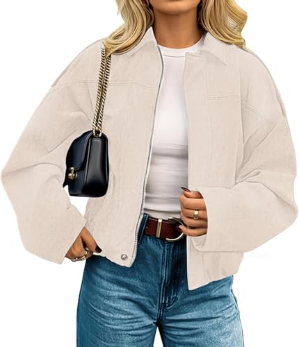 kipfall Womens Faux Suede Jackets Fall Fashion Outfits Coat Winter Clothes Open Front Cropped Jacket