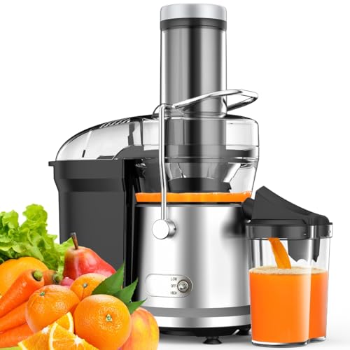 1200W Juicer Machines with 3.2' Feed Chute for Whole Fruits and Vegs, Dual Speeds Centrifugal Juice...