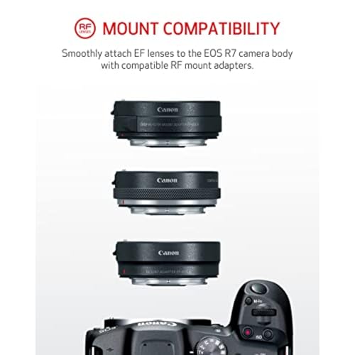 Canon EOS R7 Mirrorless Camera (Body Only), Hybrid Camera, 32.5 Megapixel (APS-C) CMOS Sensor, 4K Video, for Sports, Action, Content Creators, Vlogging Camera, Black