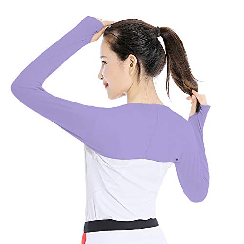 AOUTACC Cooling Shawl Arm Sleeves Sun Protection with Finger Hole Anti-UV, Comfortable Ladies Cooler Shrug Ideal for Women2