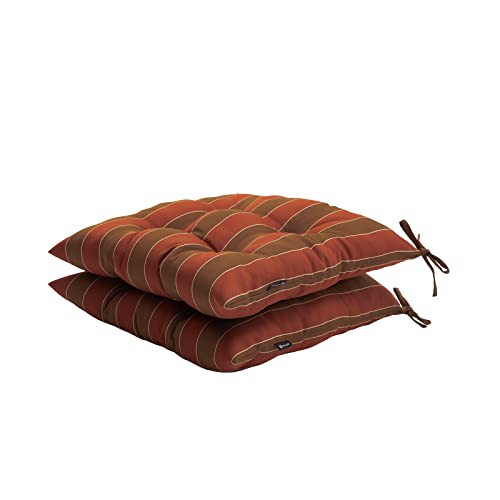 Lebenliebe Outdoor Chair Pads For Dining Chairs Kitchen Chair Tufted Cushion Water Resistant Office Chair Seat Cushion, Red And Brown Stripes #TOP14