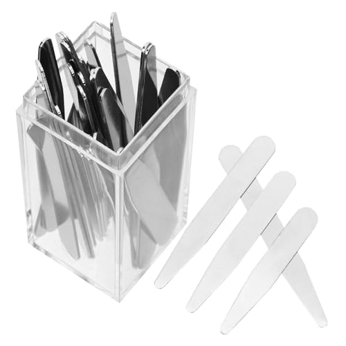 PartyKindom 36pcs Dress Shirt Collar Inserts Collar Support Straps for Men Stainless Steel for Men