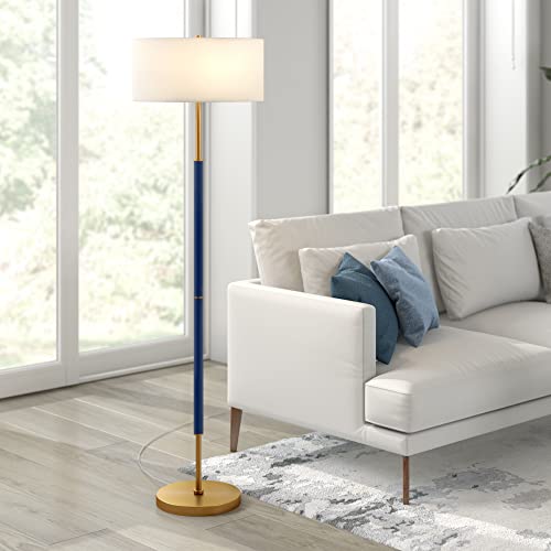 Image of Henn&Hart 61 inch Modern 2-Light Floor Lamp, Royal Blue
