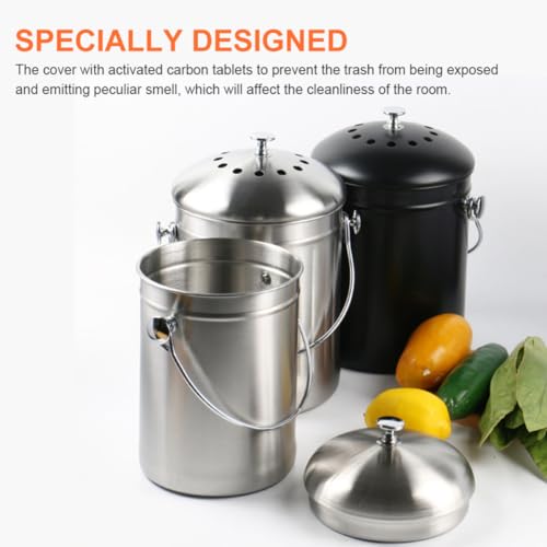 Evitar olores en cocina con el cubo de compostaje de acero inoxidable y tapa SECFOU 8