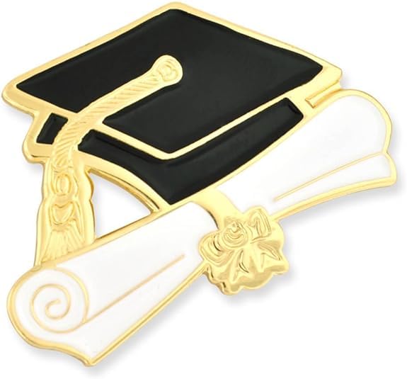 PinMart Graduation Cap and Diploma School Graduate Enamel Lapel Pin