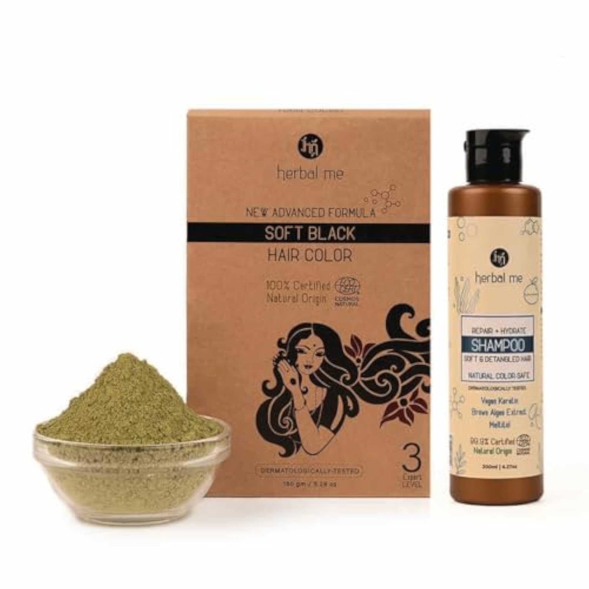 Natural Hair Care Combo Pack Of 2, Soft Black Hair Colour