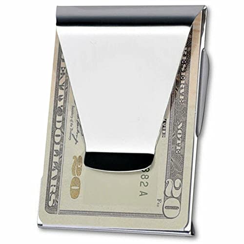 Double Sided Money Clip Sleek Slim Design Holds Up To 30 Bills License & 6 Credit Cards for Men Women Gift (Chrome), One Size3