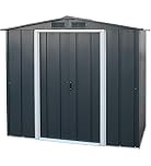 Duramax ECO 6 x 4 (2.47 m2) Metal Garden Storage Shed, Hot-Dipped Galvanized Metal Shed, Tool Storage Shed, Strong Reinforced Roof Structure, Maintenance-Free Metal Shed, Anthracite