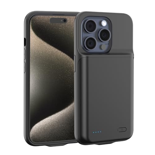 Battery Case for iPhone 16 Pro Max, 7000mAh USB-C Portable Power Bank, Slim Portable Charging Cover,Extended Rechargeable Cell Phone Battery Charger Cases Compatible with iPhone 16 Pro Max 6.9", Black