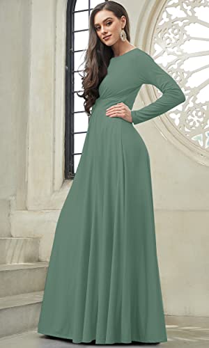 Image of KOH KOH Womens Long Sleeve Flowy Modest Elegant Evening Maxi Dress Gown