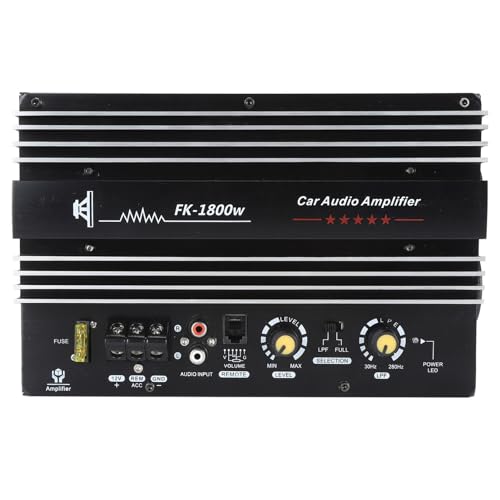 GOWENIC 1800W Car Audio High Power Amplifier Amp Board, 12V Amplifier Amp for Car, Quick Heat Dissipation Car Bass Subwoofer Amp Board for 8?12 Inch Woofer Speaker