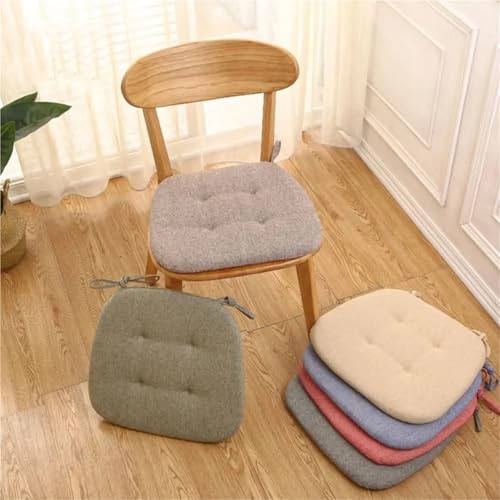 Coussin chaise extérieur en lin beige avec envers antidérapant - 6