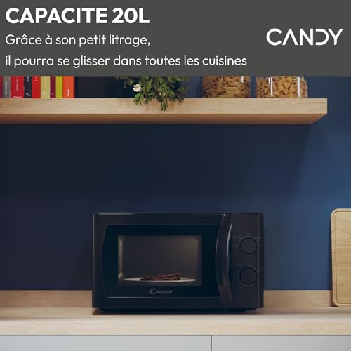 Candy Idea CMW20SMB Four Micro-ondes 700 W 20L, Fonction Décongélation, Plateau Tournant, Noir – Image 3