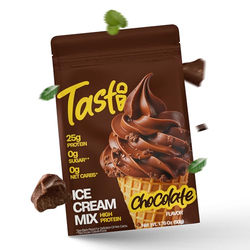 TASTI High-Protein Ice Cream Mix - Chocolate Flavor Low Sugar Ice Cream Powder - Made for Ninja...