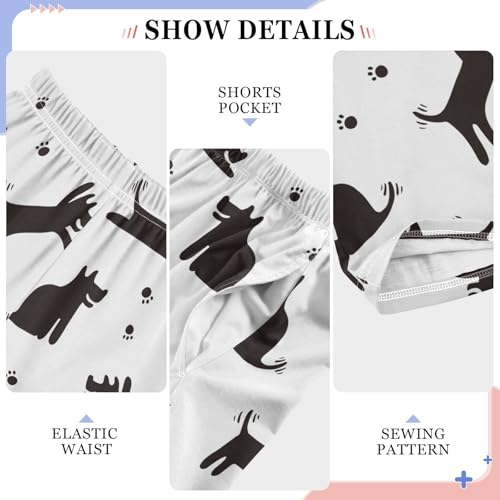 Boys' Pants Cute Monochrome Dog Long Bottoms Jogger Pants Elastic Waist Trousers with Pockets S-XL4