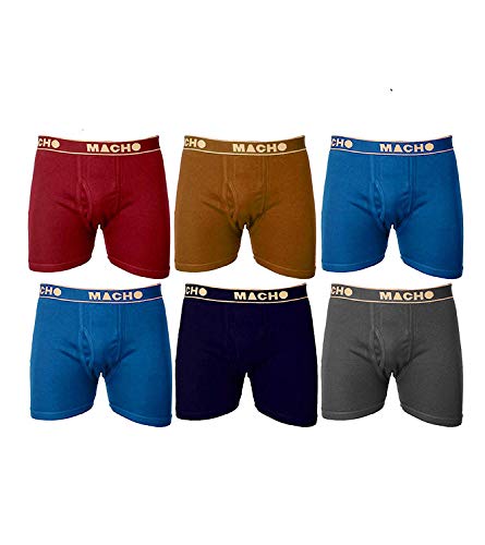Macho Men's Long Cotton Fine Trunk Pack of 5 (Multi Color)4