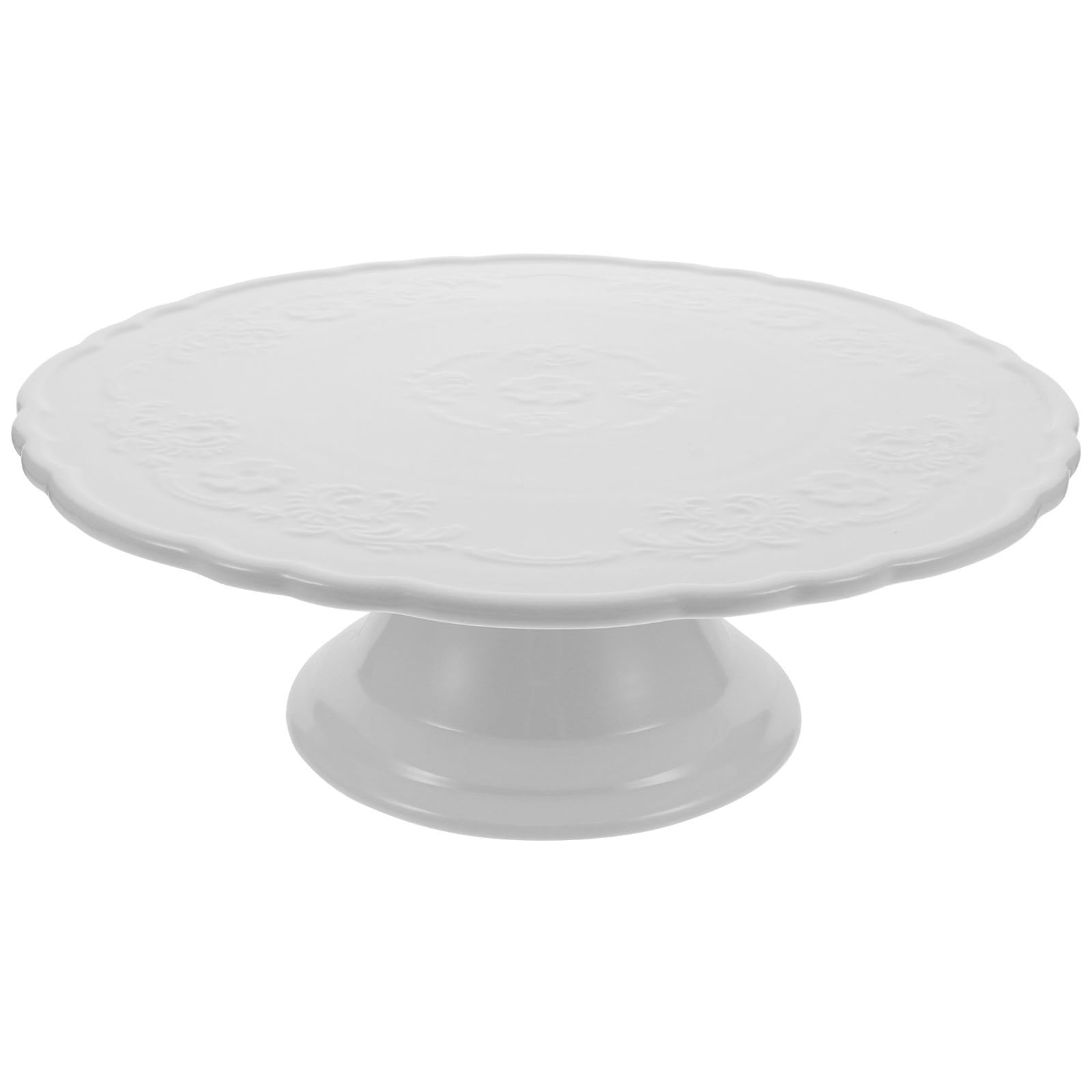 OUNONA Soporte de Cerámica para Pasteles Pedestal, Plato Tarta Blanco 28 CM