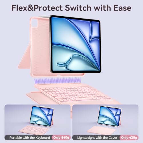 Image of WIWU iPad Air M4 11 inch Case Keyboard 11 /10th Pro11 4 /3 /2 /1 Removable Pink