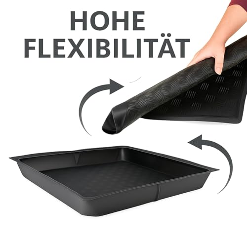 Weedness Flexible Auffang-Wanne 80 x 80 x 12 cm Kunststoff Wasserdicht - Pflanzboden Grow Anbau Blumentopf Plastik Pflanz-Schale Untersetzer Pflanzen