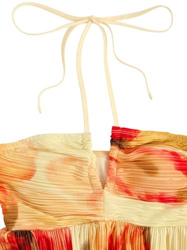 Image of SOLY HUX Women's Tie Dye Cami Dress Halter Backless Sleeveless A Line Short Summer Dresses Sundress