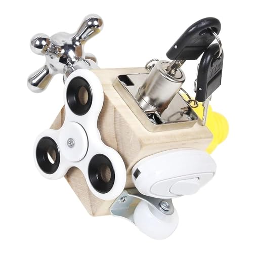 Image of Busy Cube for Kids Montessori Toy Sensory Busy Board Travel Toy for Toddlers (White)