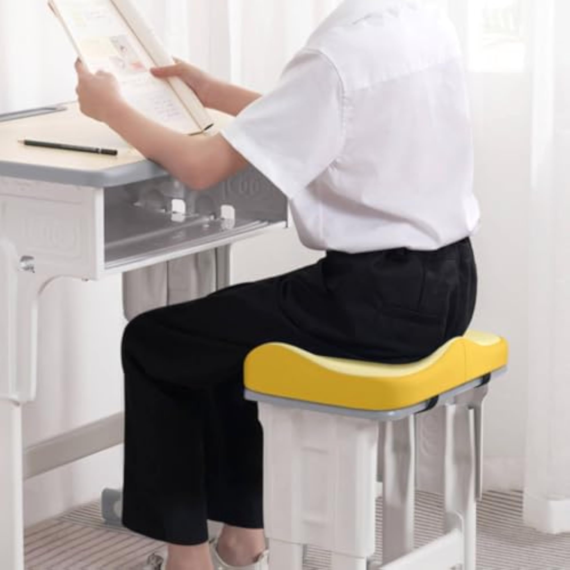 Height Boosting Memory Foam Posture Cushion, Adjustable Straps