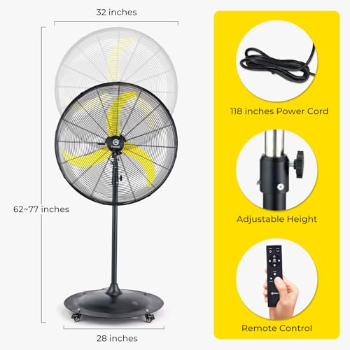 Image of FUGOO 20 inch Outdoor Oscillating Pedestal Fan,Quiet,High Velocity