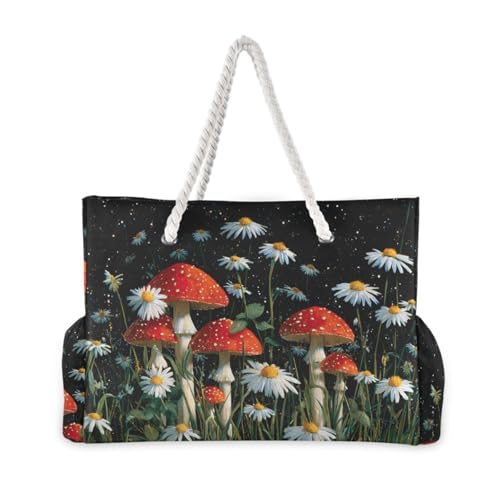 susiyo Mushrooms Beach Bags for Women Large Travel Tote Bag Waterproof Sandproof Lightweight Swim Pool Bag for Family Outdoor2
