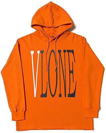 YYWan Vlone Life Big V Sweatshirt Tide Brand Hip Hop Loose Men/Women Orange Hoodie