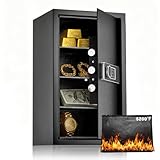 KPASAFE Large Safes for Home, Security Safe Box with Fireproof Bag, Digital Keypad, Spare Keys and Alarm System, Security Anti-Theft Design for Valuables, Document, 12.2