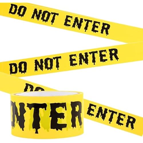 1.9inch x 82Feet Halloween Decorations Caution Tape Roll Halloween Caution Tape Halloween Tape Scary Warning Tape for Halloween Party Decorations Indoor Outdoor