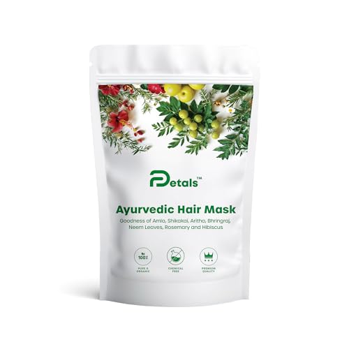 Image of Ayurvedic Hair Mask for All Hair Types | Natural & Chemical-Free Hair Pack with Amla, Bhringraj, Shikakai, Hibiscus | For Hair Growth, Strength, Conditioning & Frizz Control - 1 Count
