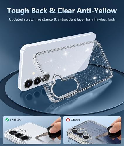 Image of FNTCASE for Samsung Galaxy S25-Plus Case Clear Anti Yellowing Phonecase | Military Grade Drop Protection, Rugged Shockproof, Protective Bumper, Slim Transparent Phone Cell Cover