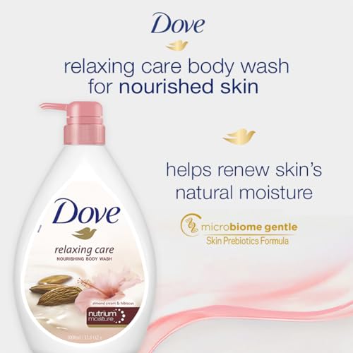 Dove Relaxing Almond Cream Body Wash with Hibiscus Pump Bottle, Soft & Sweet Scent, Moisturizing Shower Gel with Naturally Derived Ingredients,... - Image 4