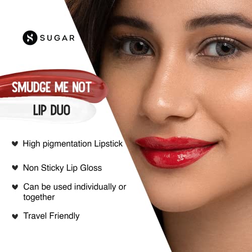 Image of SUGAR Cosmetics - Smudge Me Not - Lip Duo - 05 Rust Lust (Red Terracotta) - 3.5 ml - 2-in-1 Duo Liquid Lipstick with Matte Finish and Moisturizing Gloss
