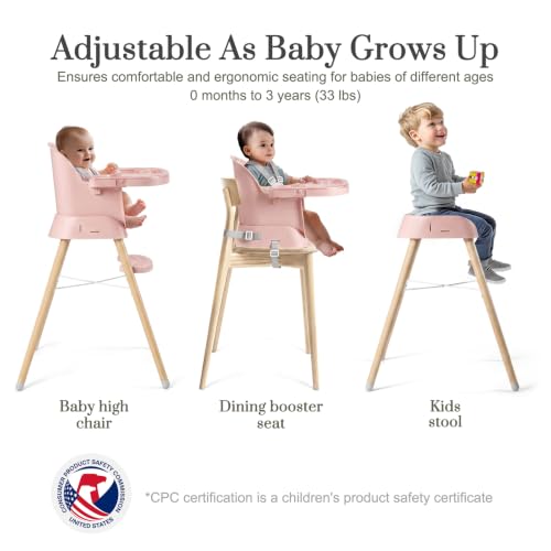 Image of Mallify 6 in 1 Convertible Baby High Chair with Removable Double Tray | Adjustable Infant Booster Seat, Steel Frame, Highchairs for Babies and Toddlers with 5-Point Harness, Easy to Clean & Install