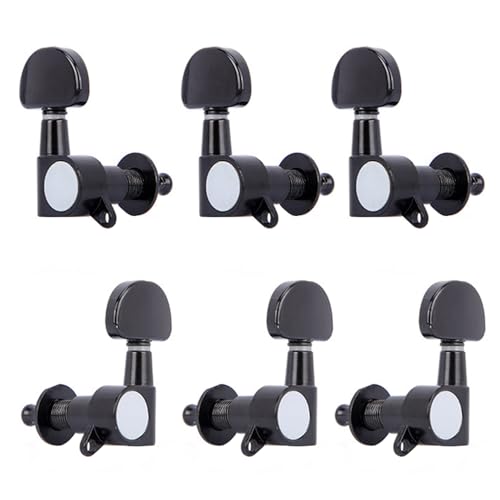 6 Pieces 3L3R Guitar Sealed Tuning Peg Guitar Replacement Tuner Tuning Key Pegs for Ukuleles Electric or Acoustic Guitar (Zinc Alloy Black)