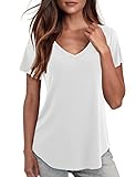Stylisches Design: Starybirds T-Shirt für Damen hat einen V-Ausschnitt und einen geschwungenen Saum, der die Hüften bedeckt. Es ist sowohl bequem als auch stylish und perfekt für den Sommer geeignet.