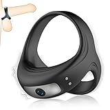 3-in-1 Vibrating Penis Ring for Couples - 10-Speed Waterproof Silicone Cock Ring, Body-Safe Male Adult Toys for Extended Performance & Solo Play, Intimate Accessories - Black