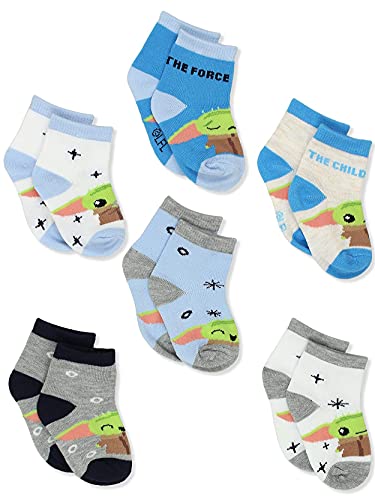 Disney Star Wars Mandalorian Baby Yoda Infant 6 Pack Quarter Socks (18-24 Months, Blue) #TOP1